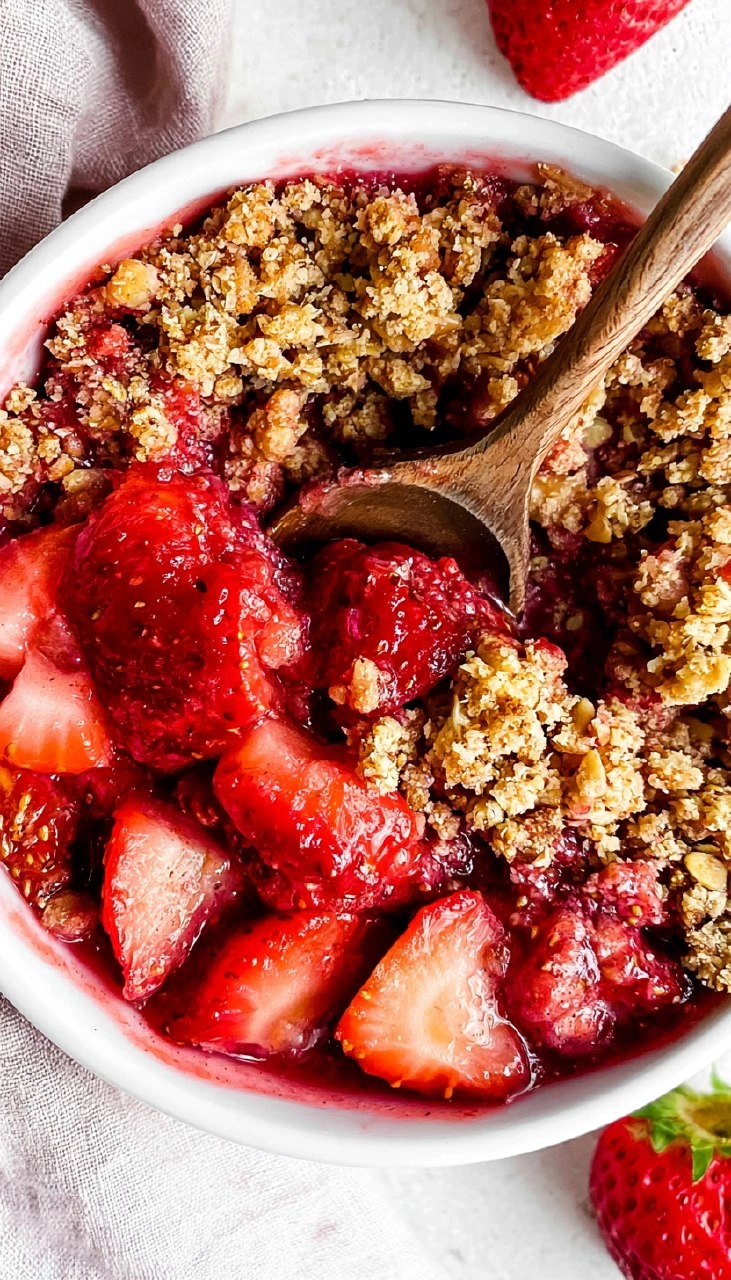 Healthy Strawberry Crisp (Gluten Free, Easy Almond Flour Crumble)
