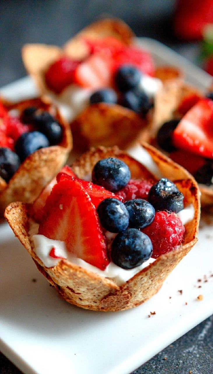 Red, White, and Blue Tortilla Cups
