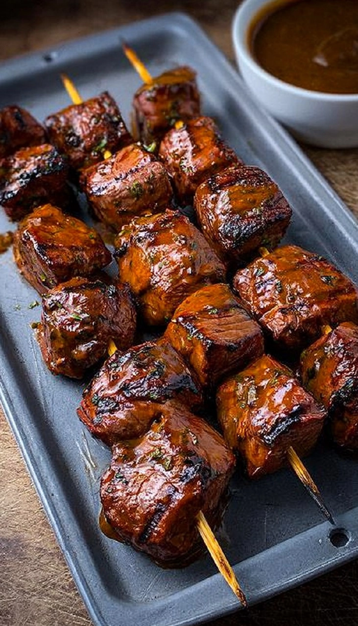 Steak Kabobs | Grilled Herb-Marinated Skewers for Dad