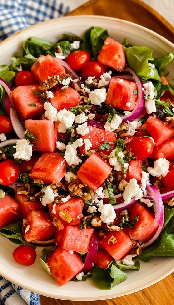 Watermelon Feta Salad | Fresh Summer Picnic Side