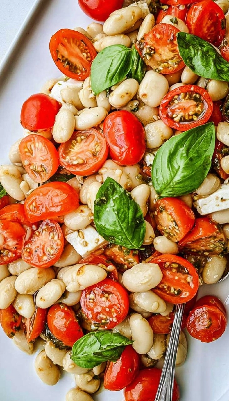 Easy Caprese White Bean Salad
