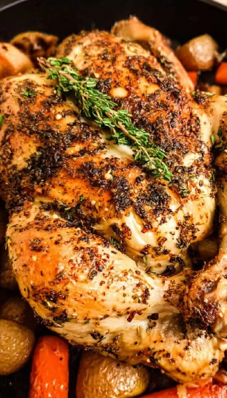 Easy Whole Roast Chicken (Crispy Skin + Juicy Inside)